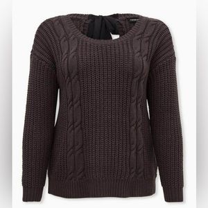 Torrid Dark Brown Cable Knit Sweater